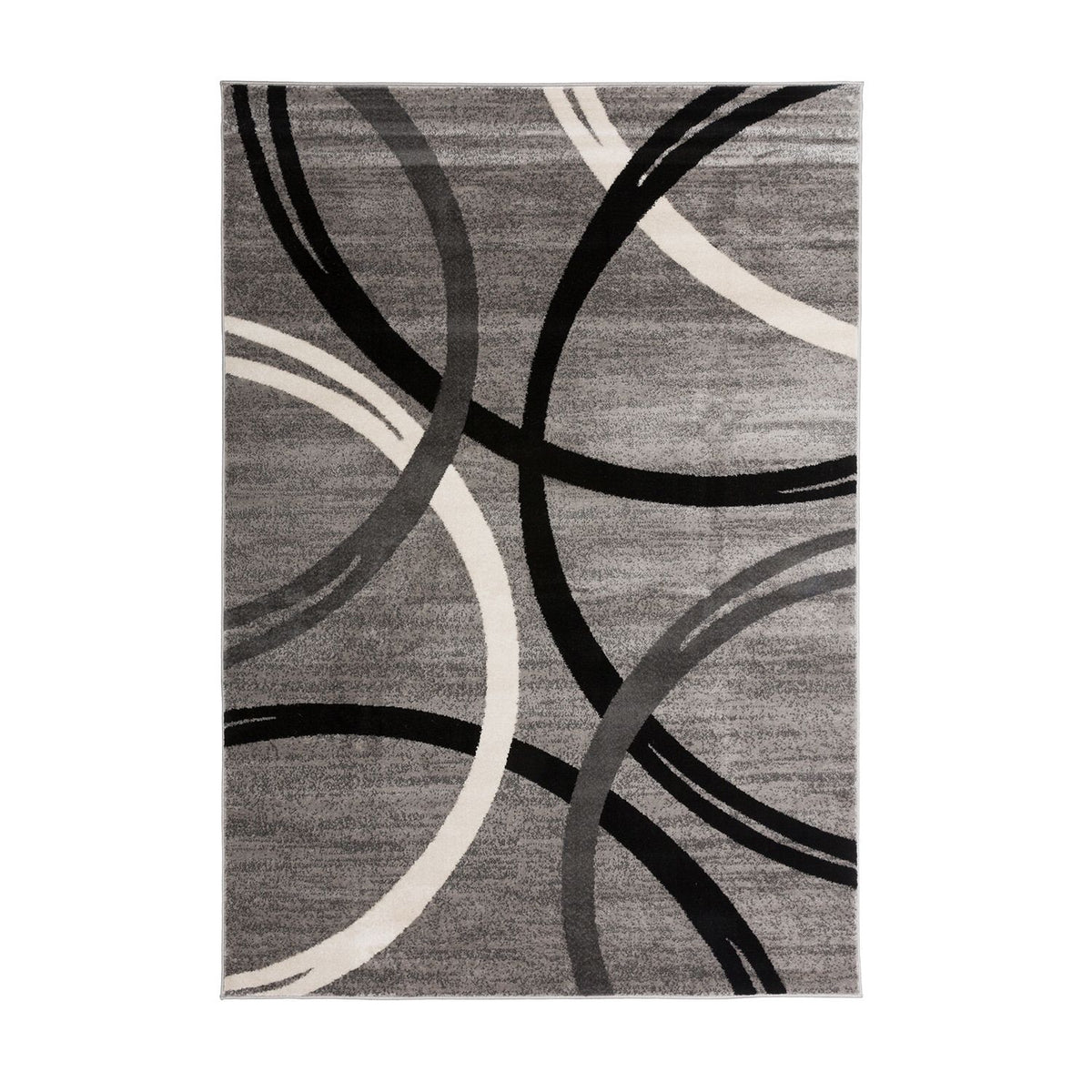 Contemporary Abstract Circles Design Area Rug