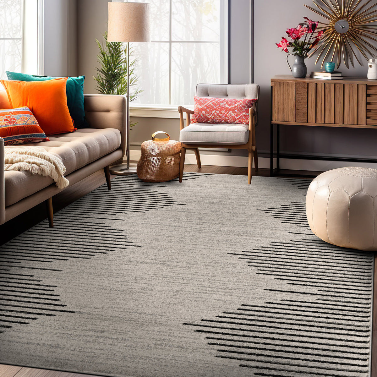 Bohemian Stripe Area Rug